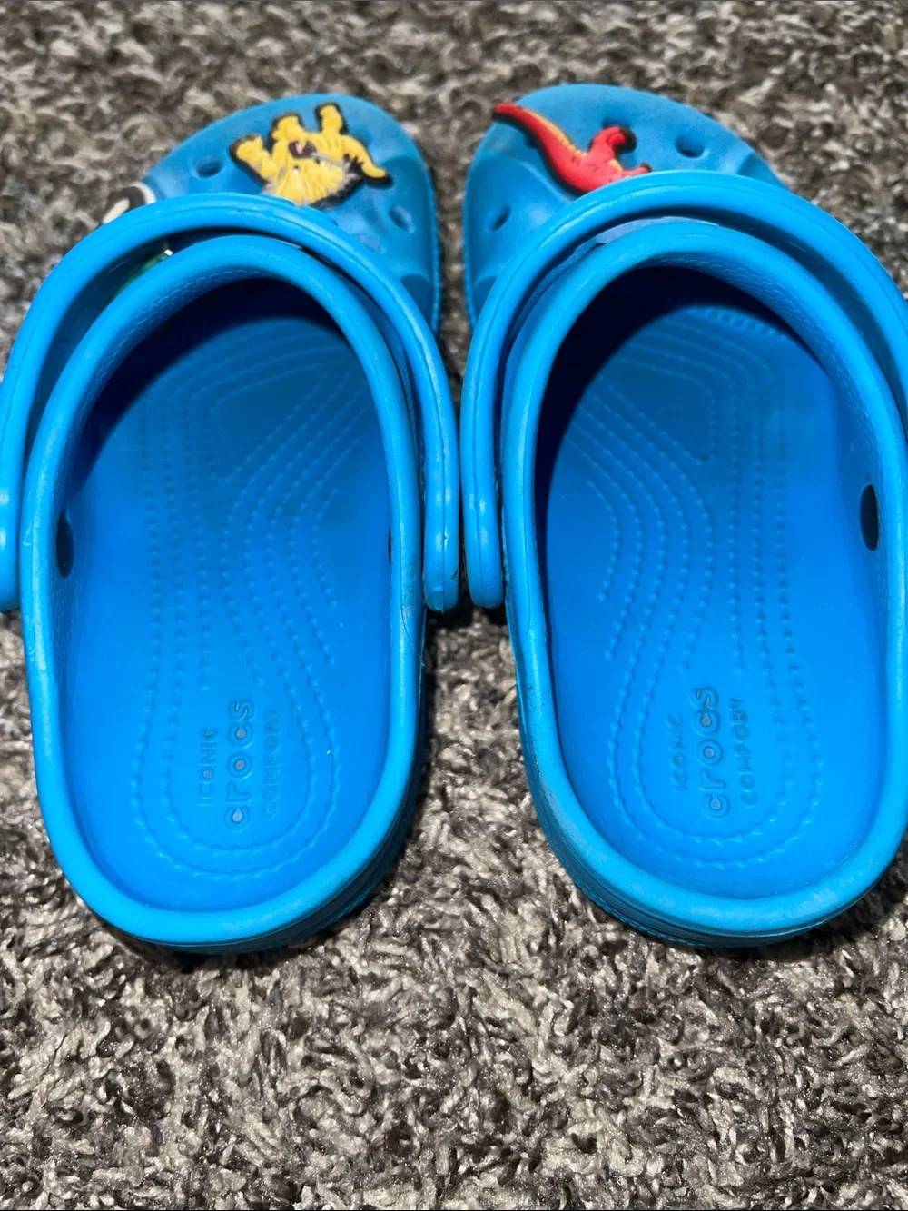 Kids Blue CROCS with Dinosaur Jibbitz (C9)